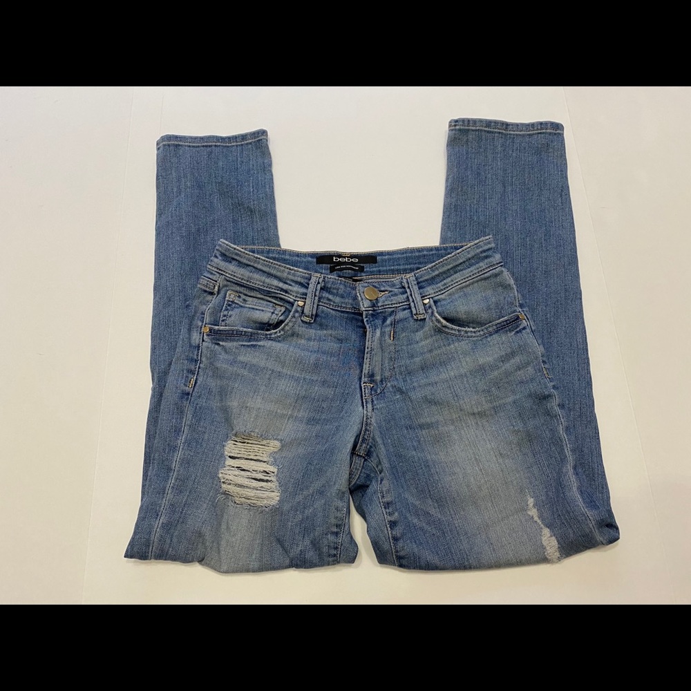 Bebe Denim Low Rise Boyfriend Jeans Size 24